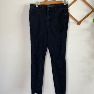 Torrid Sky High Skinny Jeans Premium Stretch Black (Distressed)